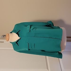 Chicos Green button up shirt size 3